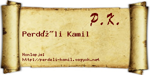 Perdéli Kamil névjegykártya